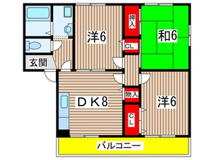 ドエルＴ（Ｂ棟）の物件間取画像